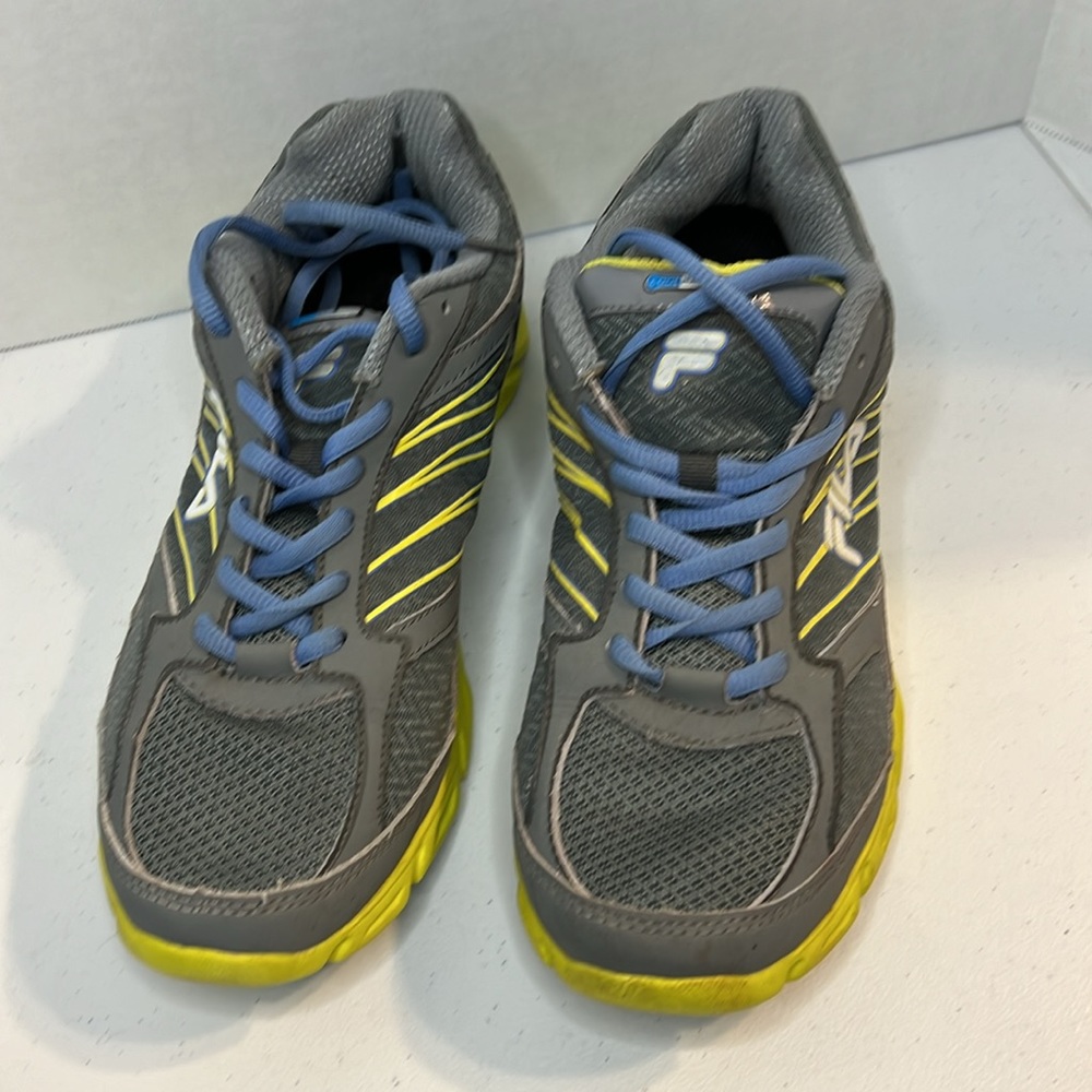 Fila Women’s Cool Max Sneaker with DLS Foam size 10 Grey Blue Yellow GUC